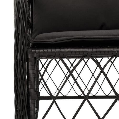 Havestole med hynder 2 stk. polyrattan sort