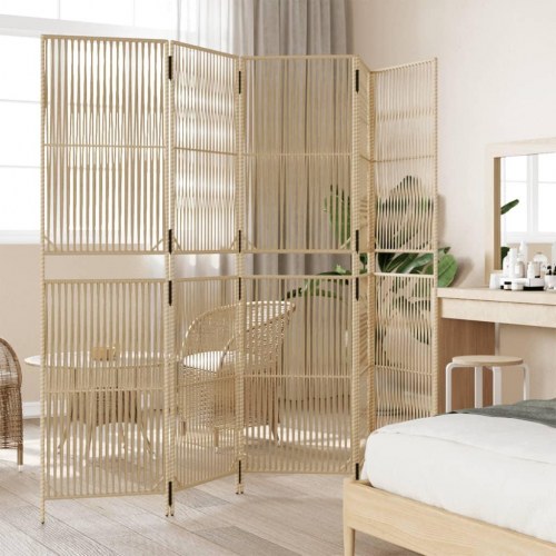 Rumdeler med 5 paneler i polyrattan - beige