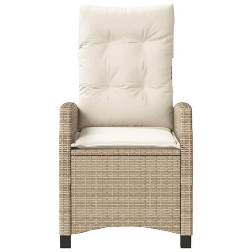 Havestole 2 stk. med lænefunktion og hynder polyrattan beige