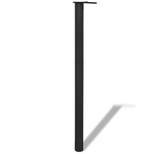 4 bordben, justerbar højde, sorte, 1100 mm