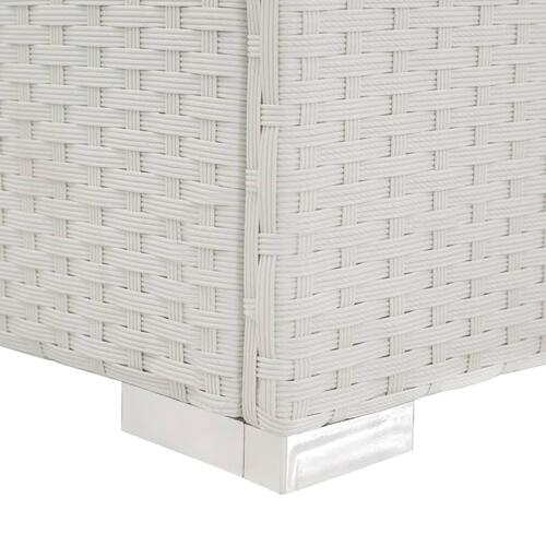 Liggestol med sort hynde polyrattan hvid