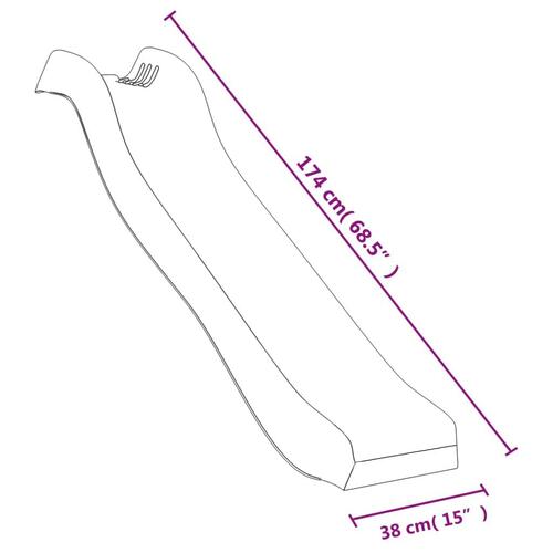 Rutsjebane 174x38 cm polypropylen