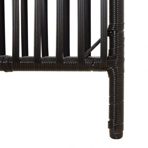 Rumdeler i polyrattan - 5 paneler, sort