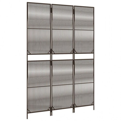 Rumdeler i polyrattan - 3 paneler, brun