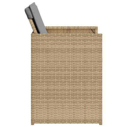 Havestole 4 stk. med hynder polyrattan blandet beige