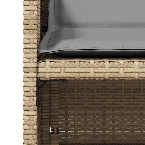 Havestole 4 stk. med hynder polyrattan blandet beige