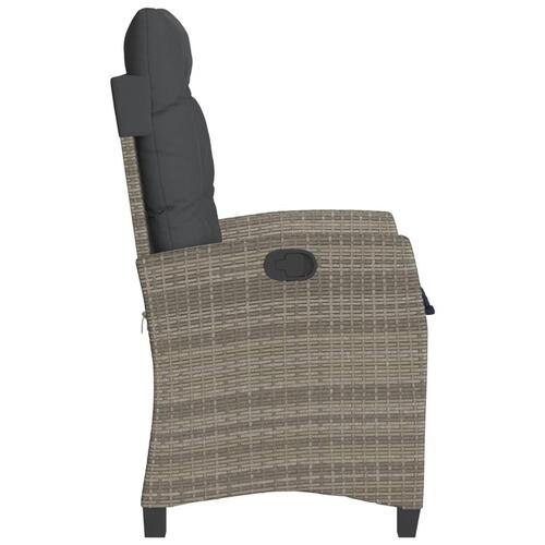 Havelænestole 2 stk. med hynder polyrattan grå