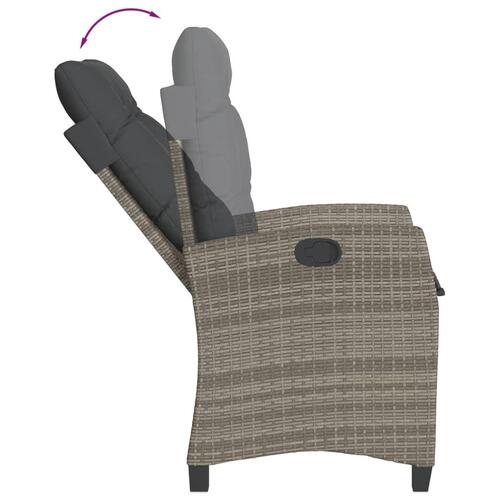 Havelænestole 2 stk. med hynder polyrattan grå