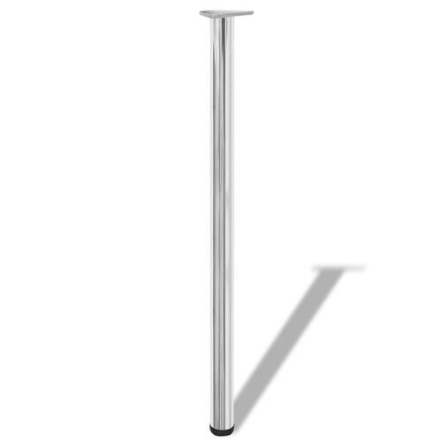 4 bordben, justerbar højde, krom, 1.100 mm