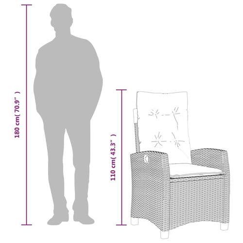 Spisebordssæt til haven 7 dele med hynder polyrattan beige