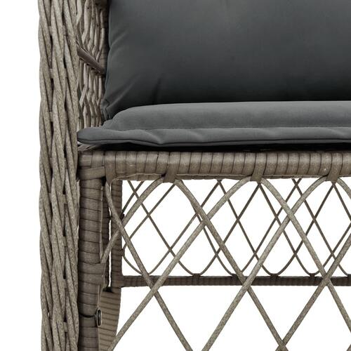 Spisebordssæt til haven 7 dele med hynder polyrattan grå