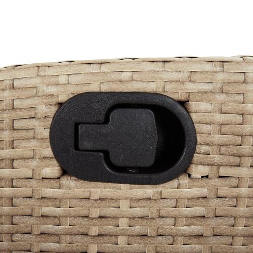 Havestol med lænefunktion og hynder polyrattan blandet beige
