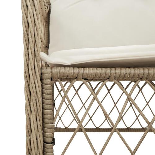 Spisebordssæt til haven 7 dele med hynder polyrattan beige