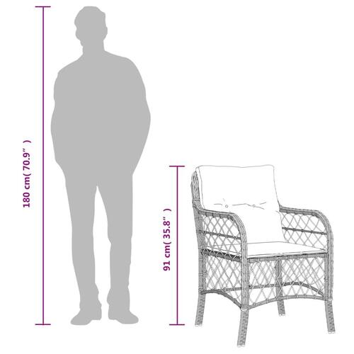 Spisebordssæt til haven 7 dele med hynder polyrattan beige