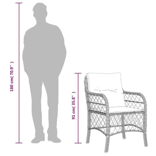 Spisebordssæt til haven 5 dele med hynder polyrattan beige