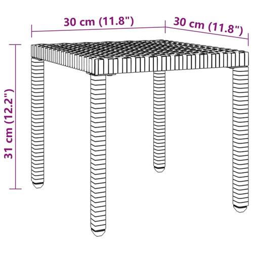 Liggestole 2 stk. med bord polyrattan brun