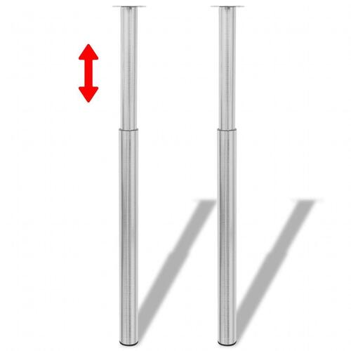 Teleskopiske bordben i børstet nikkel 710 mm - 1100 mm