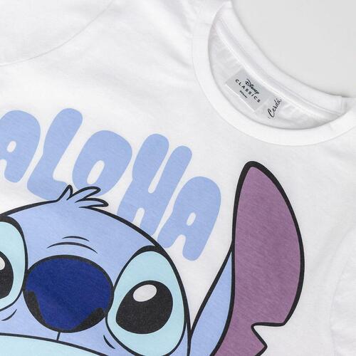 Børne Kortærmet T-shirt Stitch Hvid 5 år