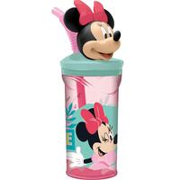 Kop med Sugerør Minnie Mouse CZ11337 Pink 360 ml 3D