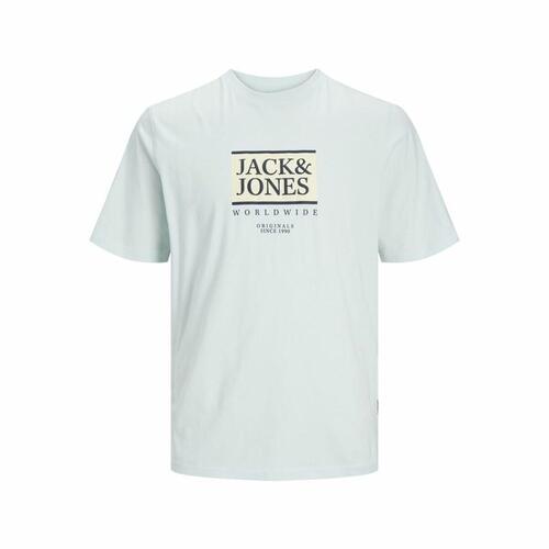 Kortærmet T-shirt til Mænd Jack & Jones Lafayette Box Lyseblå L
