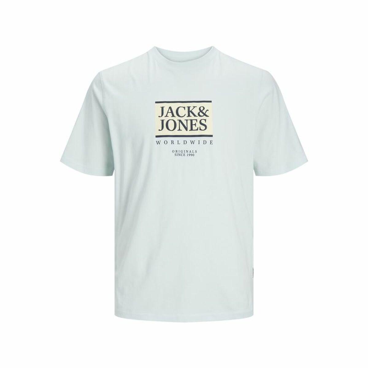 Kortærmet T-shirt til Mænd Jack & Jones Lafayette Box Lyseblå L