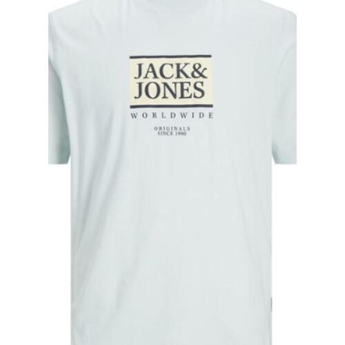 Kortærmet T-shirt til Mænd Jack & Jones Lafayette Box Lyseblå L