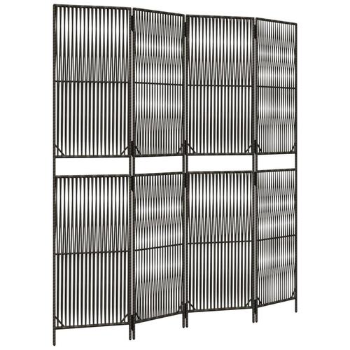 Rumdeler 4 paneler polyrattan grå