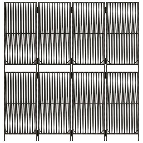 Rumdeler 4 paneler polyrattan grå