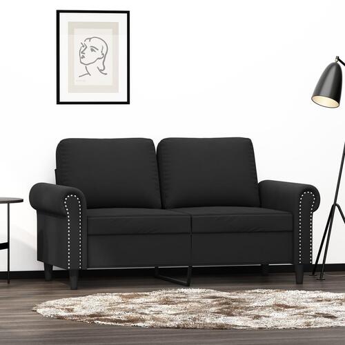 2-personers sofa 120 cm fløjl sort