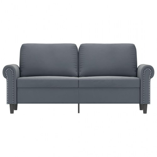 2-personers sofa i fløjl 140 cm - mørkegrå