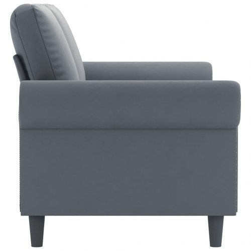 2-personers sofa i fløjl 140 cm - mørkegrå