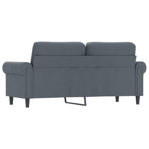 2-personers sofa i fløjl 140 cm - mørkegrå