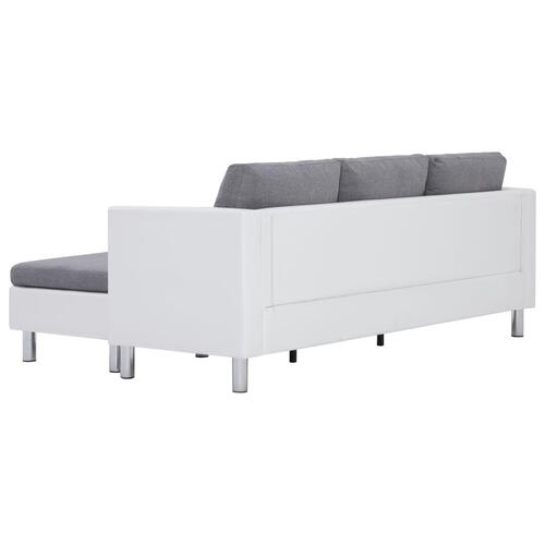 3-personers sofa med hynder kunstlæder hvid
