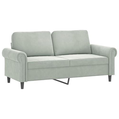3 personers sofa med puder velour lysegrå