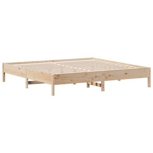 Sengeramme uden madras 200x200 cm massivt fyrretræ