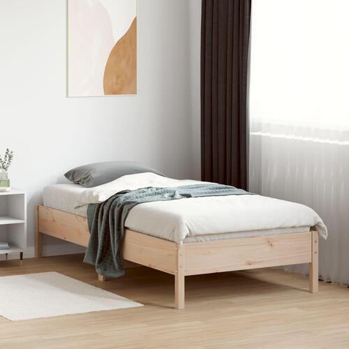 Sengeramme uden madras 75x190 cm massivt fyrretræ