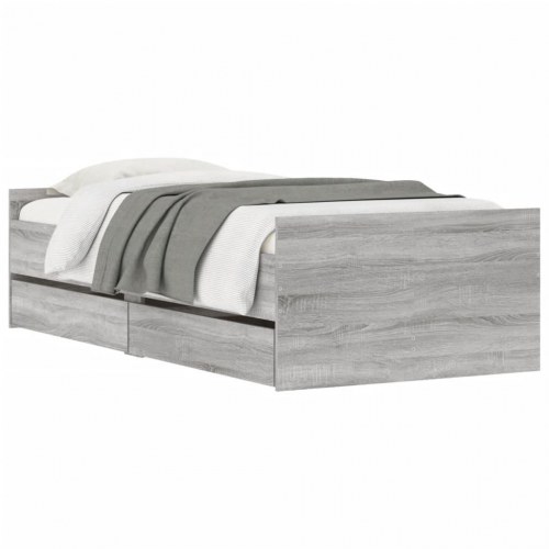 Sengeramme med 2 skuffer 75x190 cm Small Single - grå sonoma-eg