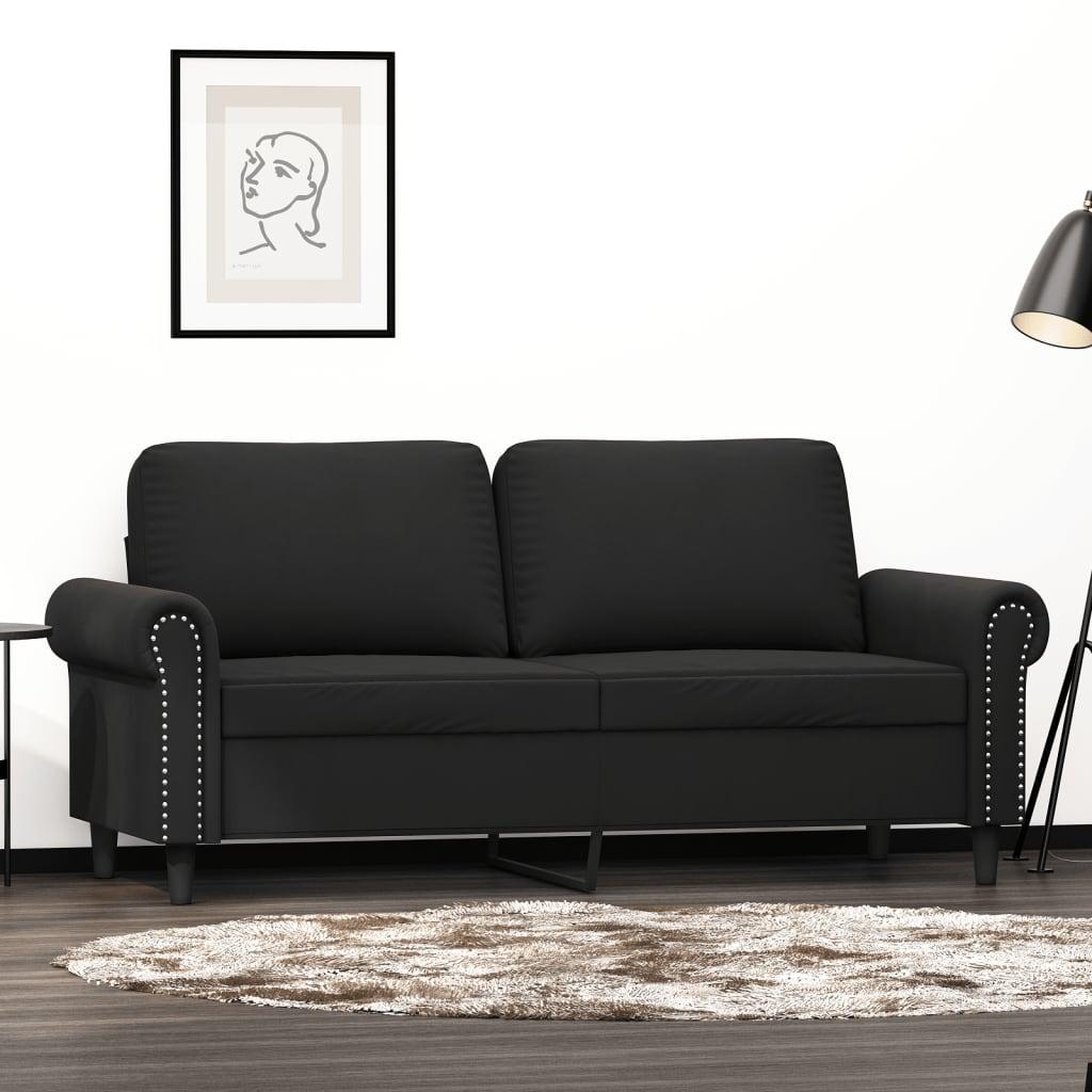 2-personers sofa 140 cm fløjl sort billede