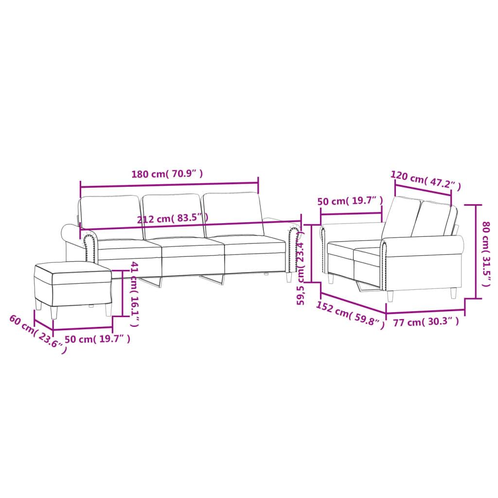 3 personers sofa med hynder velour sort