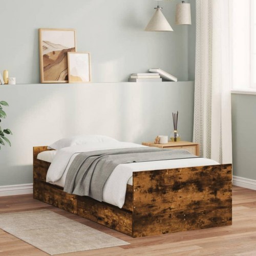 Sengeramme med 2 skuffer 75x190 cm Small Single - røget egetræ