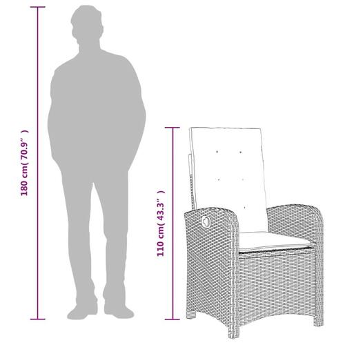 Spisebordssæt til haven 7 dele med hynder polyrattan beige