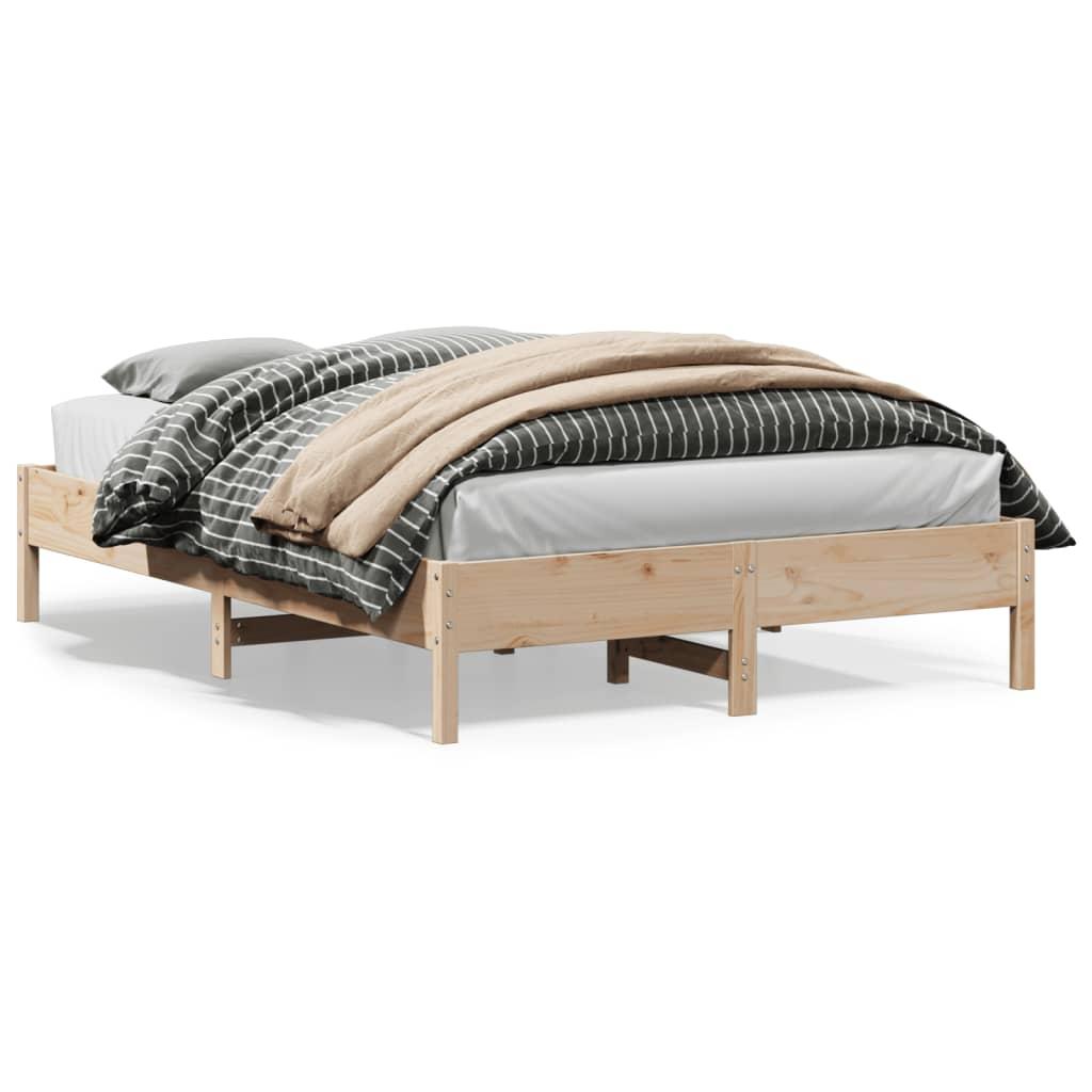 Sengeramme uden madras 140x200 cm massivt fyrretræ billede