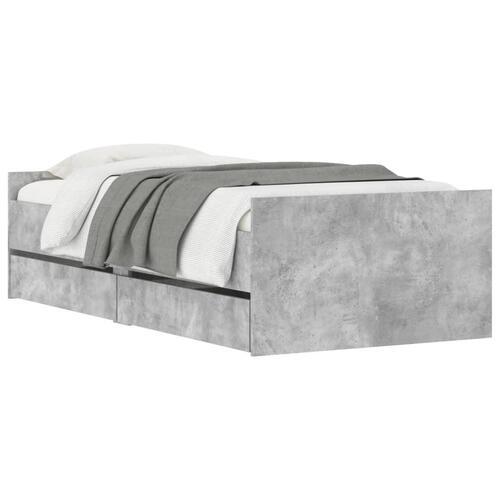Sengeramme med skuffer 75x190 cm Small Single betongrå