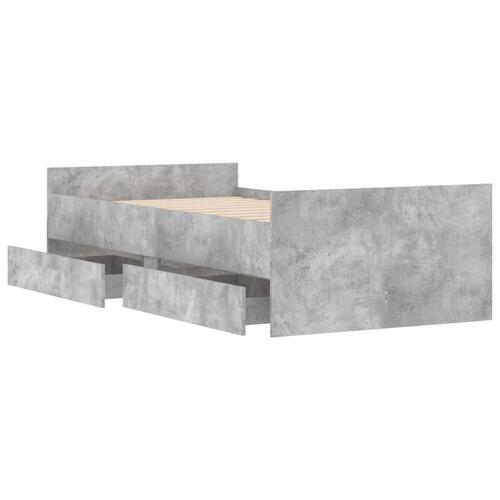 Sengeramme med skuffer 75x190 cm Small Single betongrå