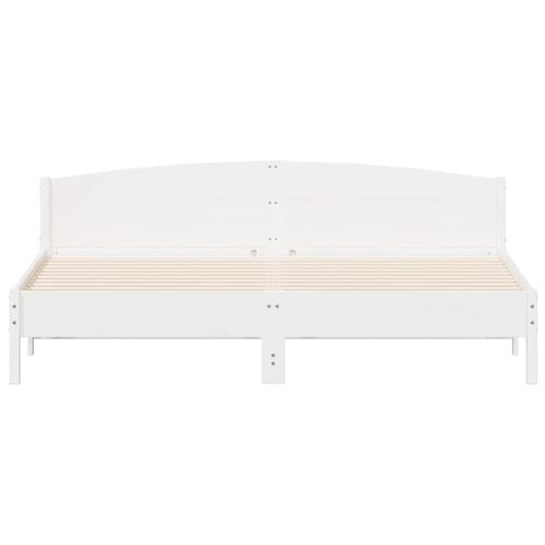 Sengeramme uden madras 180x200 cm massivt fyrretræ hvid