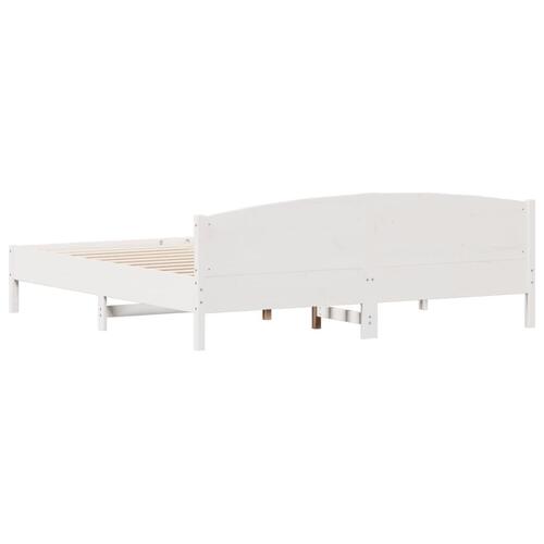 Sengeramme uden madras 180x200 cm massivt fyrretræ hvid