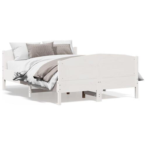 Sengeramme uden madras 120x190 cm massivt fyrretræ hvid
