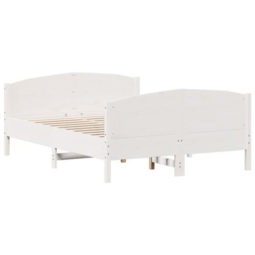 Sengeramme uden madras 120x190 cm massivt fyrretræ hvid
