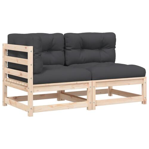2-personers havesofa m. hynder massivt fyrretræ