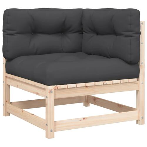 2-personers havesofa m. hynder massivt fyrretræ